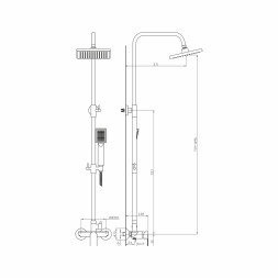 Душевая система 35к MIXLINE ML2426 лейка 1 позиция +лейка "Тропический душ" ХРОМ - ML2426