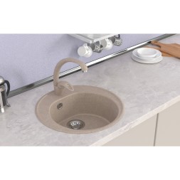 Мойкa ML-GMS02 СТАНДАРТ круглая, песочный (302), 505мм (глуб. чаши 180) - 00-00002356