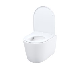 Унитаз подвесной безободковый IDDIS SLIRDSEi25 "Slide" ТОРНАДО смыв, сиденье дюропласт, микролифт - SLIRDSEi25