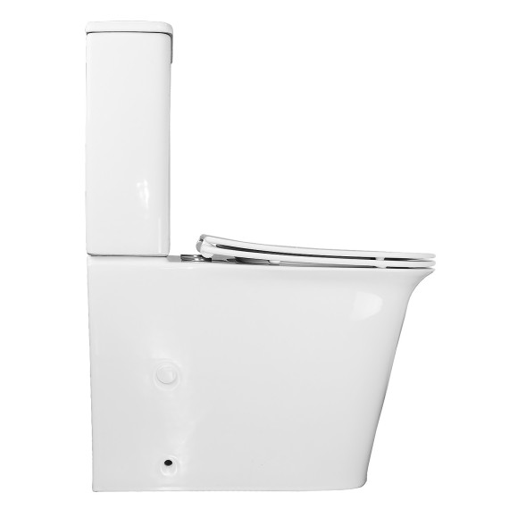 Унитаз-компакт Azario VELISE 355х625x810 напольный, безободковый в комплекте с быстросъемным сиденьем микролифт (AZ-1222A)