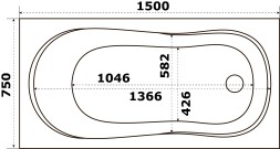 Ванна акриловая Azario Тенза 150х75 (ТНВ0101)