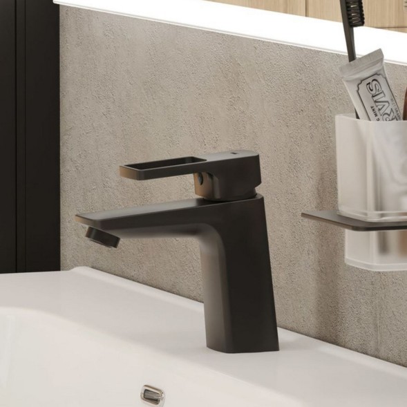 Смеситель для раковины 35к IDDIS BILBL00i01 &amp;quot;Bild&amp;quot; литой, ЧЕРНЫЙ матовый - BILBL00i01 