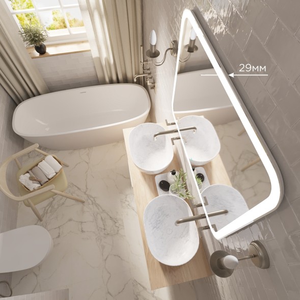 Зеркало MIXLINE &amp;quot;Стив-2&amp;quot; 1000*800 (ШВ) сенсорный выключатель, двойной подогрев - ФР-00001937 