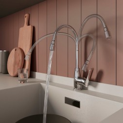 Смеситель для кухни 35к Milardo M07SB2FM05 "Meal" гибкий, высокий пов. излив, п/гайку, ХРОМ - M07SB2FM05