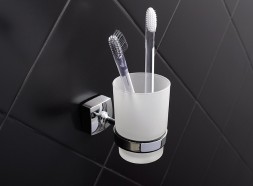 Стакан одинарный Fixsen Kvadro, хром (FX-61306)