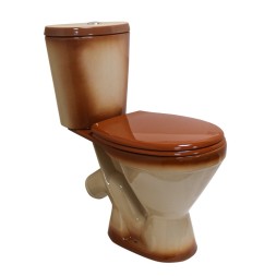 Унитаз-компакт "ЭЛЕГАНТ" коричневый (косой, нижн, сид.полип., арм) (Rosa) - 4620008195681