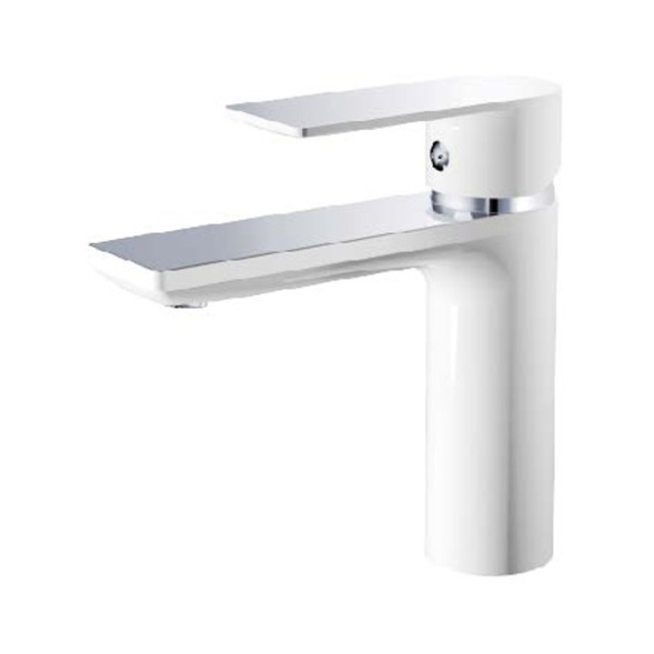 Смеситель для раковины 35к HB10505-8 HAIBA б/отв п/шпильку БЕЛЫЙ/ХРОМ - HB10505-8 