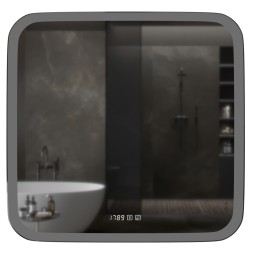 Зеркало MIXLINE "Стив-3" 700*685 (ШВ) сенсорный выключатель, часы + подогрев - ФР-1754