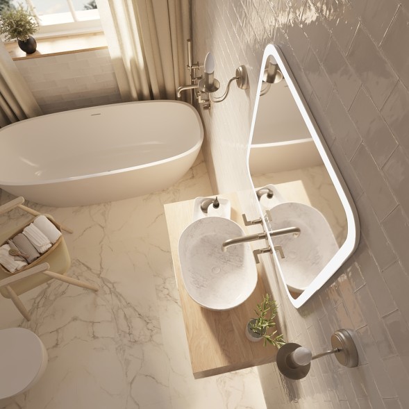 Зеркало MIXLINE &amp;quot;Стив-3&amp;quot; 700*685 (ШВ) сенсорный выключатель, часы + подогрев - ФР-1754 