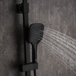 Душевая система 35к G2407-6 GAPPO лейка "Тропический душ" квадрат 300*300 ЧЕРНЫЙ - G2407-6