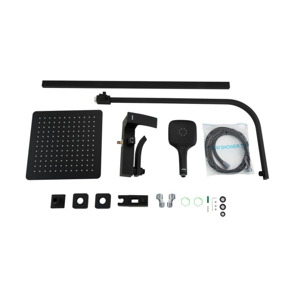 Душевая система 35к G2407-6 GAPPO лейка &amp;quot;Тропический душ&amp;quot; квадрат 300*300 ЧЕРНЫЙ - G2407-6 