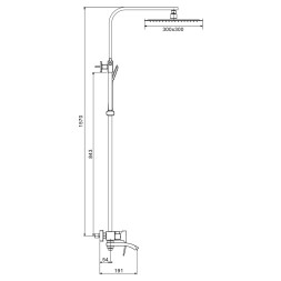 Душевая система 35к G2407-6 GAPPO лейка "Тропический душ" квадрат 300*300 ЧЕРНЫЙ - G2407-6