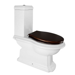 Унитаз-компакт Creo Ceramique Dijon, с бачком, сиденьем Микролифт под дерево, белый (DI1002+DI1003+DI1001N)