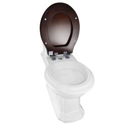 Унитаз-компакт Creo Ceramique Dijon, с бачком, сиденьем Микролифт под дерево, белый (DI1002+DI1003+DI1001N)