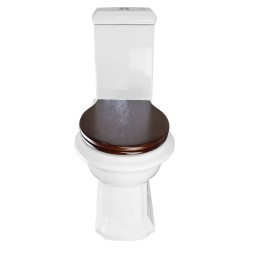 Унитаз-компакт Creo Ceramique Dijon, с бачком, сиденьем Микролифт под дерево, белый (DI1002+DI1003+DI1001N)