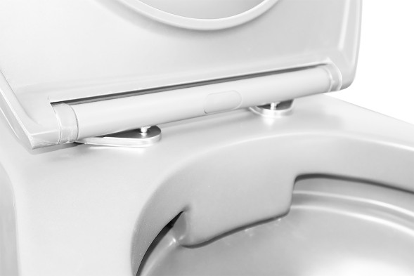 Унитаз подвесной Azario Keras 370х520х360 безободковый, с быстросъемным сиденьем микролифт, белый глянцевый (AZ-99046W)