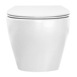 Унитаз подвесной Azario Keras 370х520х360 безободковый, с быстросъемным сиденьем микролифт, белый глянцевый (AZ-99046W)