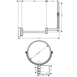 Косметическое зеркало Hansgrohe AddStoris, матовое белое (41791700)