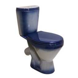 Унитаз-компакт "ЭЛЕГАНТ" синий (косой, нижн, сид.полип., арм) (Rosa) - 4620008195704