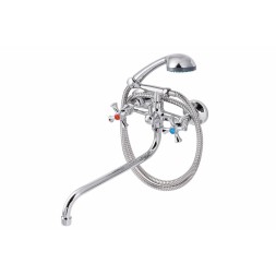 Смеситель для ванны и раковины 1/2 кер ПРОФСАН ПСМ-157-75 &amp;quot;ЕВРО&amp;quot;,  эксцентрики &amp;quot;ЕВРО&amp;quot;,мах КРЕСТ ХРОМ - PSM-157-75 