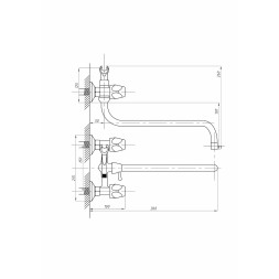 Смеситель для ванны и раковины 1/2 кер ПРОФСАН ПСМ-157-75 &amp;quot;ЕВРО&amp;quot;,  эксцентрики &amp;quot;ЕВРО&amp;quot;,мах КРЕСТ ХРОМ - PSM-157-75 