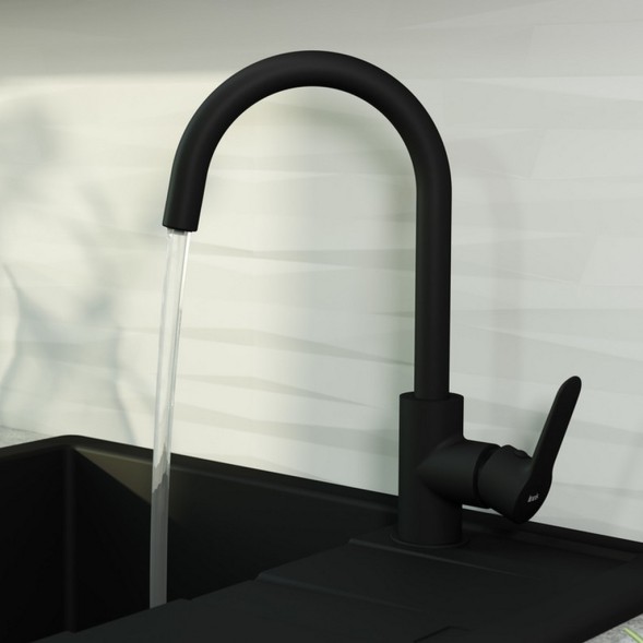 Смеситель для кухни 35к IDDIS CUBBLFJi05 &amp;quot;Cuba&amp;quot; с вых для пит. фильтра выс.пов.излив ЧЕРНЫЙ матовый - CUBBLFJi05 