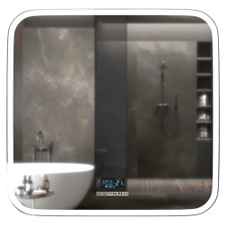 Зеркало MIXLINE "Стив-6" 800*680 (ШВ) сенсорный выключатель, часы, термометр, Bluetooth +подогрев - ФР-00001651