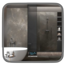 Зеркало MIXLINE "Стив-6" 800*680 (ШВ) сенсорный выключатель, часы, термометр, Bluetooth +подогрев - ФР-00001651