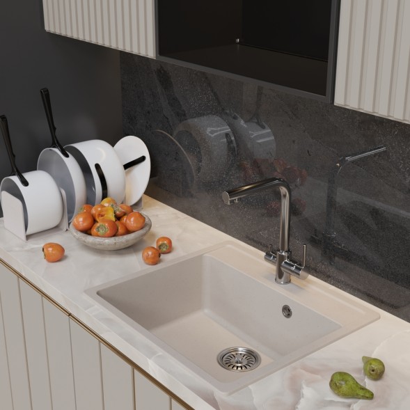 Мойка ML-GM15 КОМФОРТ белая (331), 560*500*180мм - 00-00009355 