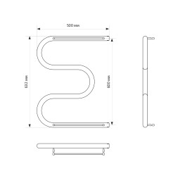 Полотенцесушитель MIXLINE SIMPLE M 60х50 1'' ПОЛКА - ML-556306
