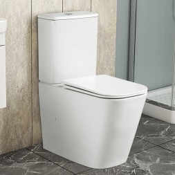 Унитаз-компакт Azario ESCONDA 355х620х805 напольный, безободковый, слив "Торнадо", в комплекте с быстросъемным сиденьем микролифт (AZ-1255A)