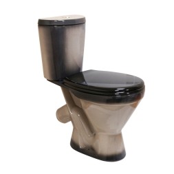 Унитаз-компакт "ЭЛЕГАНТ" черный (косой, нижн, сид.полип., арм) (Rosa) - 4620008195698