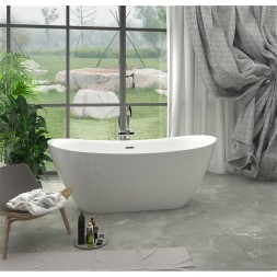 Ванна акриловая Azario GOLDFIELD 1700х750х650 свободностоящая, в комплекте с сифоном и металлической рамой (GOL17075)