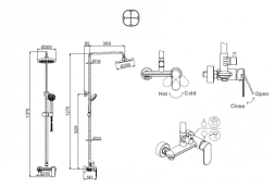Душевая колонна Bravat OPAL R со смесителем, хром (F9125183CP-A2-RUS)