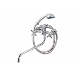 Смеситель для ванны и раковины 1/2 кер ПРОФСАН ПСМ-157-К89 &amp;quot;СТАНДАРТ А&amp;quot; эксцентрики&amp;quot;РУС&amp;quot;, КРЕСТ ХРОМ - PSM-157-89 