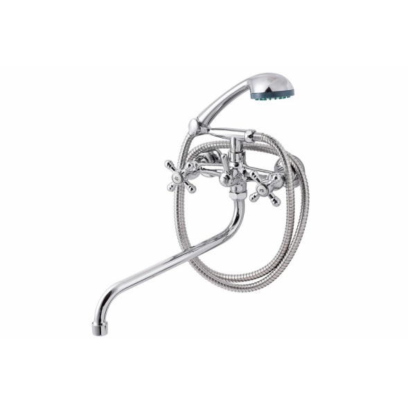 Смеситель для ванны и раковины 1/2 кер ПРОФСАН ПСМ-157-К89 &amp;quot;СТАНДАРТ А&amp;quot; эксцентрики&amp;quot;РУС&amp;quot;, КРЕСТ ХРОМ - PSM-157-89 