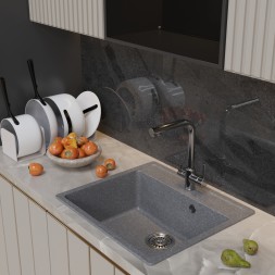 Мойка ML-GM15 КОМФОРТ графит (342), 560*500*180мм - 00-00009357