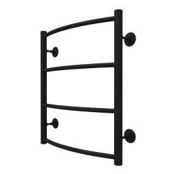 Полотенцесушитель водяной AZARIO VERONA 500/600 4 секции, боковое подключение, 1/2", черный (AZ83912B)