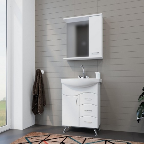 Зеркальный шкаф &amp;quot;Росток 65&amp;quot; правый без подсветки  (ПВХ) - 536050 