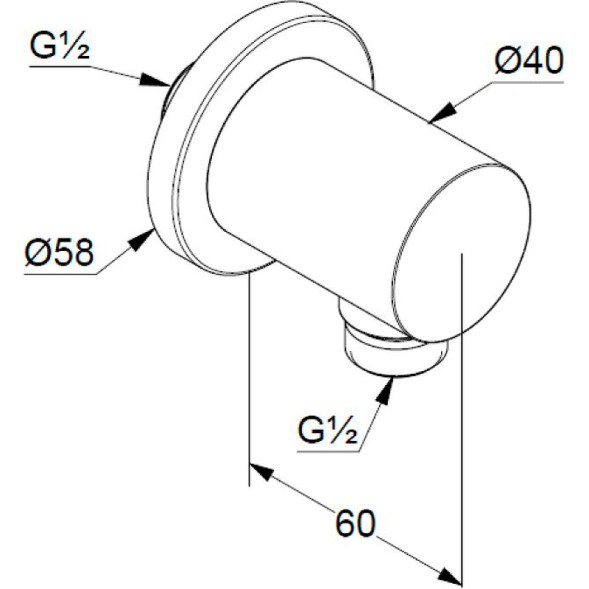 Шланговое подключение Kludi Nova Fonte с защитой от обратного потока, хром (2054305-15)