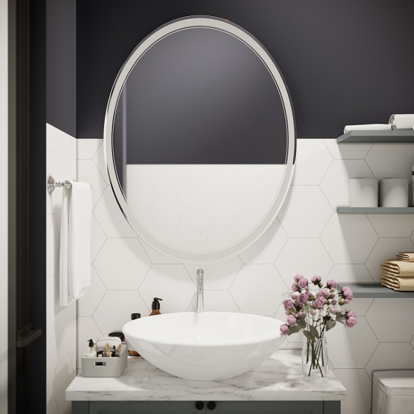 Зеркало MIXLINE &amp;quot;Дора&amp;quot; 700*900 (ШВ) овал, сенсорный выключатель, светодиодная подсветка - MLZ.Do.7-9.1.2 