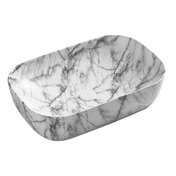Раковина-чаша Azario 610x410x145 накладная, овальная, темный мрамор (AZ-2143-P-M805)