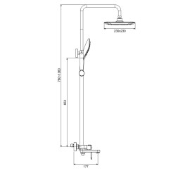 Душевая система 35к G2448 GAPPO лейка "Тропический душ" БЕЛЫЙ-ХРОМ - G2448