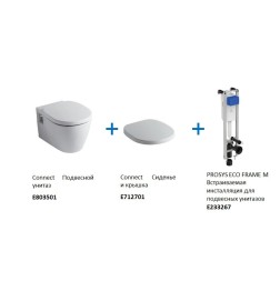 Комплект инсталляции Ideal Standard ProSys Eco Frame M  с унитазом Connect E803501, сиденье микролифт E712701 (W220101)