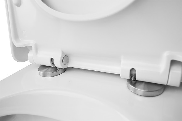 Унитаз-компакт Azario Quadro 605x340x810 напольный, смыв &amp;quot;Торнадо&amp;quot;, безободковый с сидением микролифт и арматурой, белый (AZ-2175 UQ1)