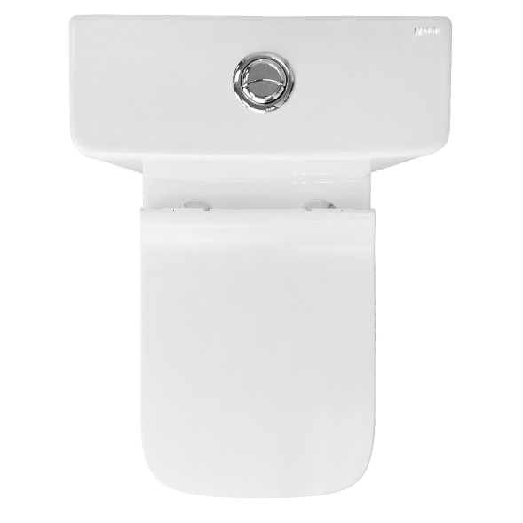 Унитаз-компакт Azario Quadro 605x340x810 напольный, смыв &amp;quot;Торнадо&amp;quot;, безободковый с сидением микролифт и арматурой, белый (AZ-2175 UQ1)
