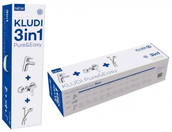 Комплект для душа KLUDI PURE&amp;amp;EASY  3in1, хром (378450565)