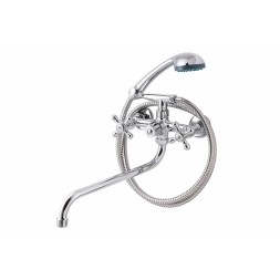 Смеситель для ванны и раковины 1/2 кер ПРОФСАН ПСМ-158-К89 &amp;quot;СТАНДАРТ А&amp;quot; эксцентрики&amp;quot;РУС&amp;quot;, КРЕСТ ХРОМ - PSM-158-89 