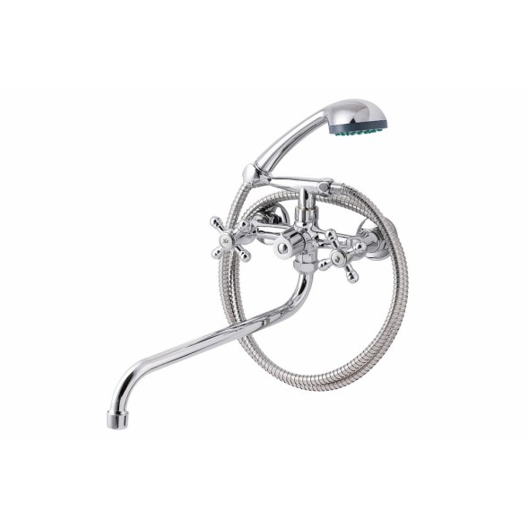 Смеситель для ванны и раковины 1/2 кер ПРОФСАН ПСМ-158-К89 &amp;quot;СТАНДАРТ А&amp;quot; эксцентрики&amp;quot;РУС&amp;quot;, КРЕСТ ХРОМ - PSM-158-89 