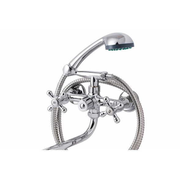 Смеситель для ванны и раковины 1/2 кер ПРОФСАН ПСМ-158-К89 &amp;quot;СТАНДАРТ А&amp;quot; эксцентрики&amp;quot;РУС&amp;quot;, КРЕСТ ХРОМ - PSM-158-89 